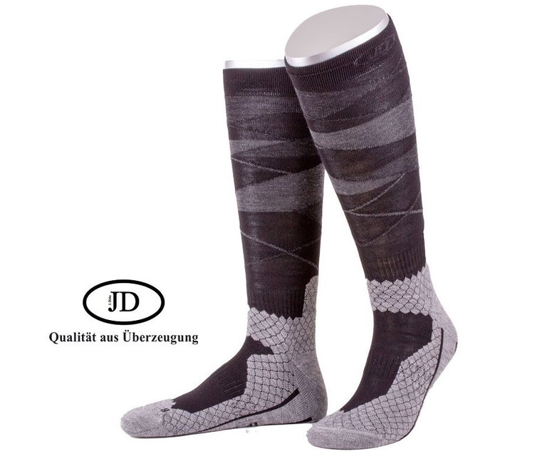 JD Kniestrümpfe All Season ThermoCool Reitstrumpf (Argyle-Muster) anthrazitgrau Herren - 1 Paar