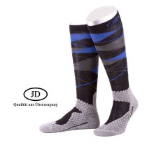 JD Kniestrümpfe All Season ThermoCool Reitstrumpf (Argyle-Muster) grau/blau Herren - 1 Paar
