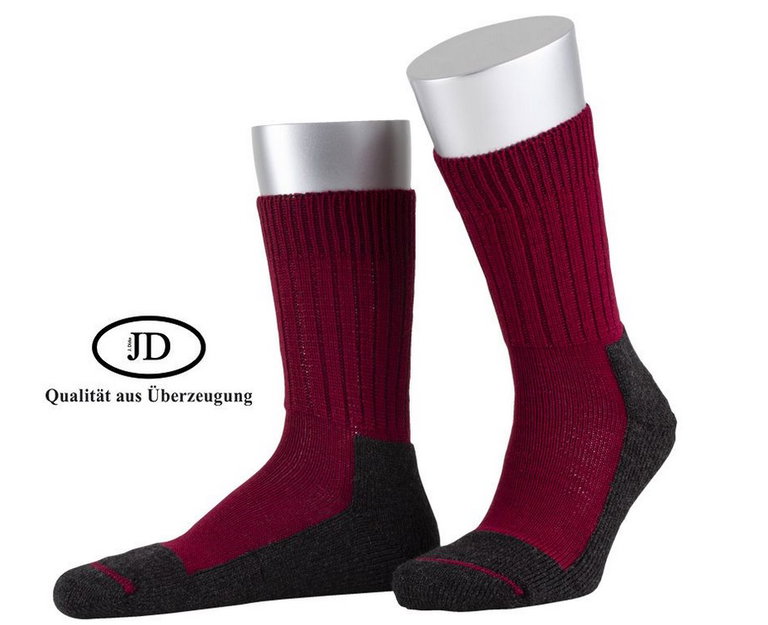 JD Outdoorsocke Wool Strong (Merinowolle) burgund - 1 Paar