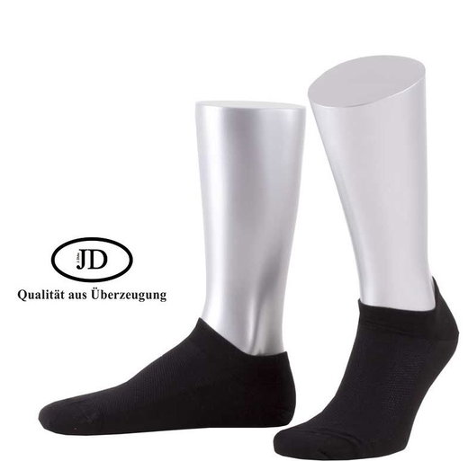 JD Tagessocke Sneaker Basic (Baumwolle) schwarz - 2 Paar