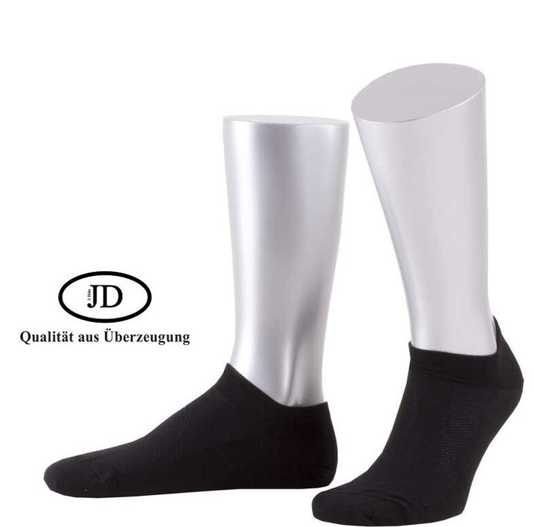 JD Tagessocke Sneaker Basic (Baumwolle) schwarz - 2 Paar