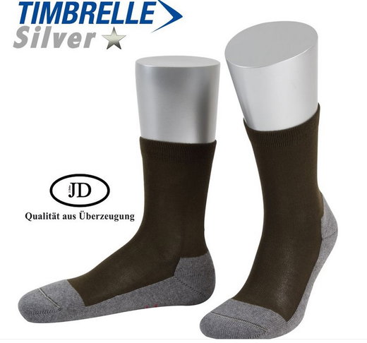 JD Funktionssocke Crew Winter Silberionen-Jagdsocke olivegrün/grau - 1 Paar