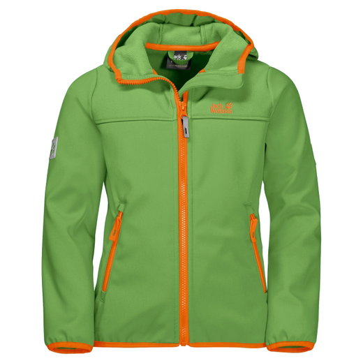 Jack Wolfskin Softshelljacke Fourwinds (wind-& wasserabweisend) grün Kinder