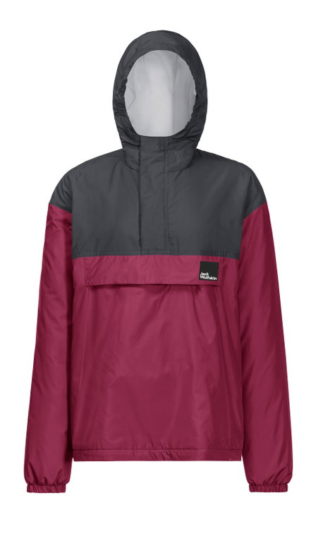 Jack Wolfskin Winterjacke Windbreaker Spirit Ins Smock (winddicht, wasserabweisend, gefüttert) rubinrot Kinder (164-176)