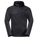 Jack Wolfskin Fleecejacke Hirschberg Hooded Fullzip schwarz Herren