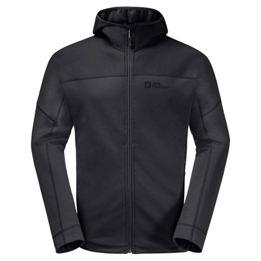 Jack Wolfskin Fleecejacke Hirschberg Hooded Fullzip schwarz Herren