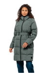 Jack Wolfskin Winter-Daunenmantel Frozen Lake Coat 2024 (winddicht, wasserabweisend, atmungsaktiv) dunkelgrün Damen