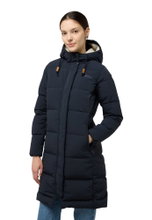 Jack Wolfskin Winter-Daunenmantel Nordlicht Coat (Fleece-Futter) navyblau Damen