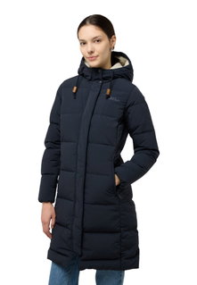 Jack Wolfskin Winter-Daunenmantel Nordlicht Coat (Fleece-Futter) navyblau Damen