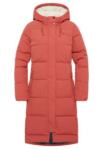 Jack Wolfskin Winter-Daunenmantel Nordlicht Coat (Fleece-Futter) rot Damen