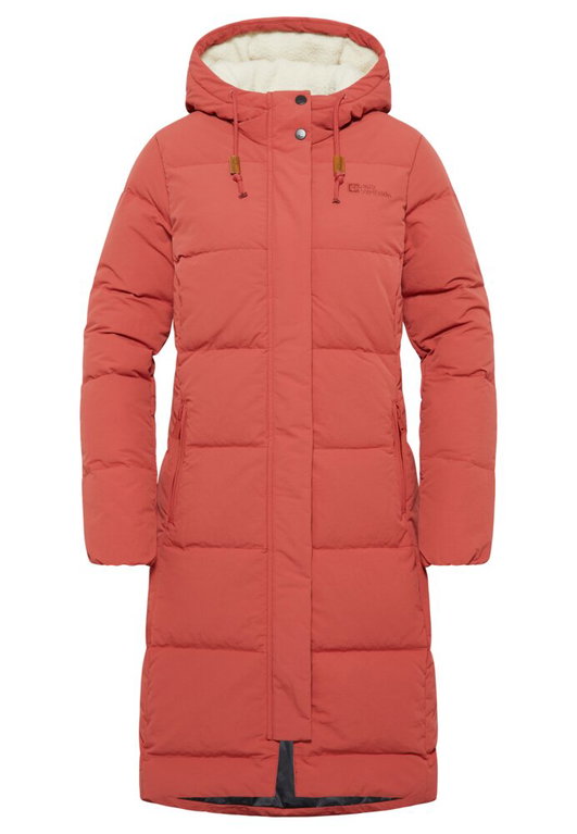 Jack Wolfskin Winter-Daunenmantel Nordlicht Coat (Fleece-Futter) rot Damen