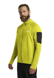 Jack Wolfskin Fleecejacke Prelight Full Zip (schnelltrocknend, atmungsaktiv) gelb Herren