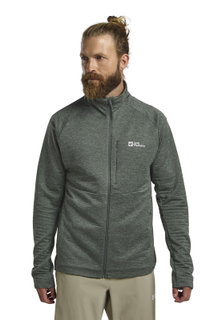 Jack Wolfskin Fleecejacke Taiga Full Zip (elastische Bünd) grün Herren