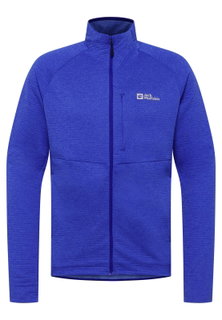 Jack Wolfskin Fleecejacke Taiga Full Zip (elastische Bünd) blau Herren