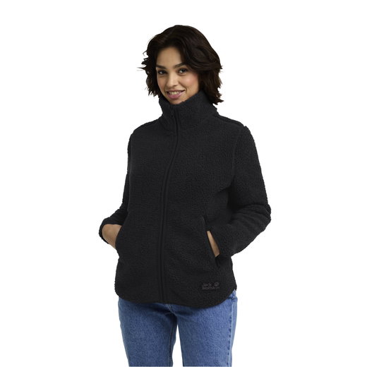 Jack Wolfskin Fleecejacke High Curl (warm, atmungsaktiv) schwarz Damen