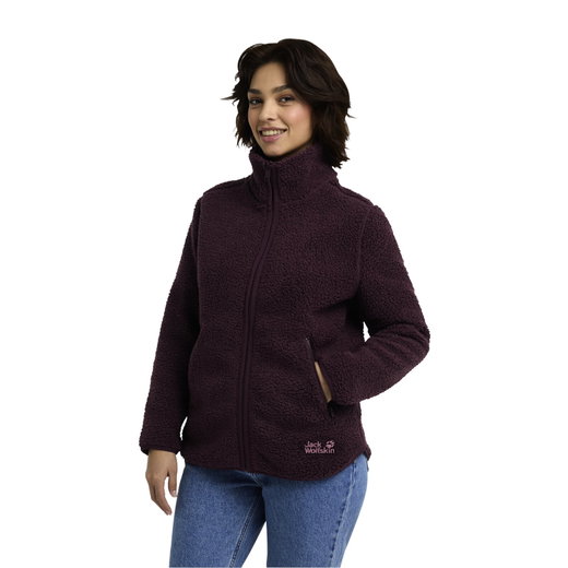 Jack Wolfskin Fleecejacke High Curl (warm, atmungsaktiv) dunkelrosa Damen