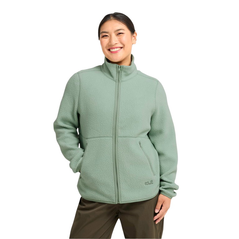 Jack Wolfskin Lite Curl Full-Zip Fleece Jacket Sage Green Ladies