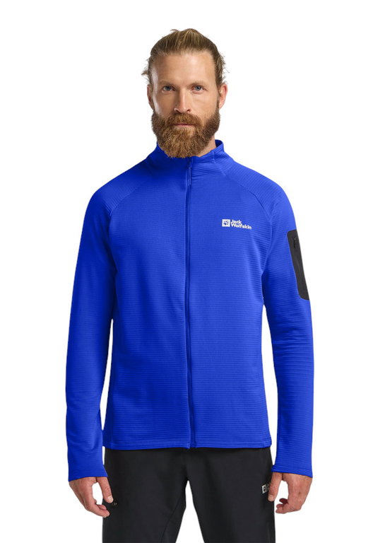 Jack Wolfskin Fleecejacke Prelight Full Zip (schnelltrocknend, atmungsaktiv) blau Herren