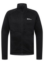 Kurtka polarowa Jack Wolfskin Taiga Full Zip (elastyczne mankiety) czarna męska