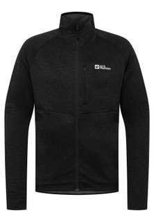 Jack Wolfskin Fleecejacke Taiga Full Zip (elastische Bünd) schwarz Herren