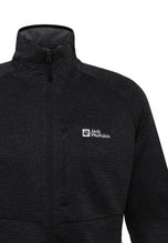Kurtka polarowa Jack Wolfskin Taiga Full Zip (elastyczne mankiety) czarna męska