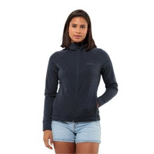 Jack Wolfskin Fleece Jacket Waldsee Hooded Full Zip (Hood, Warm) Midnight Blue Ladies