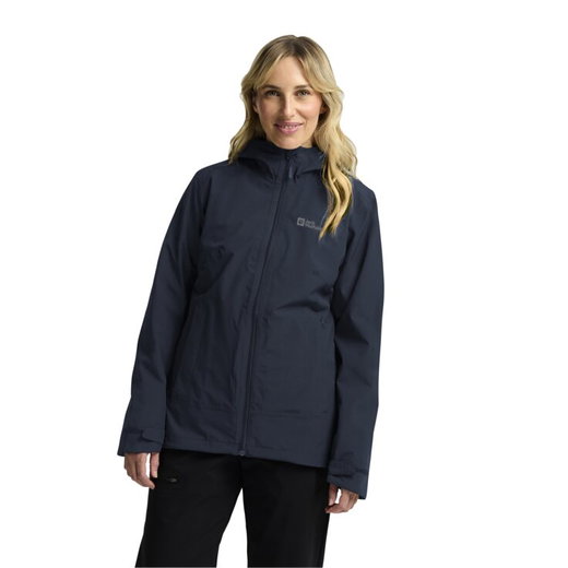 Jack Wolfskin Ganzjahresjacke Moonrise 3in1 2025 (wasser- winddicht, mit Fleece-Innenjacke) nachtblau/skyblau Damen