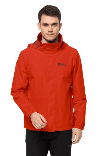 Jack Wolfskin Regenjacke Stormy Point 2-Lagen (Wetterschutzjacke, wasser-/ winddicht, atmungsaktiv) orange/rot Herren