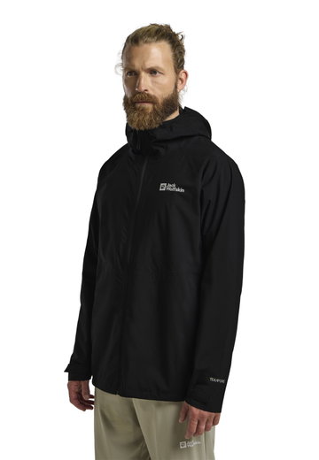 Jack Wolfskin Regenjacke Prelight 2.5 Lagen LT (leicht, wasserdicht, atmungsaktiv) schwarz Herren