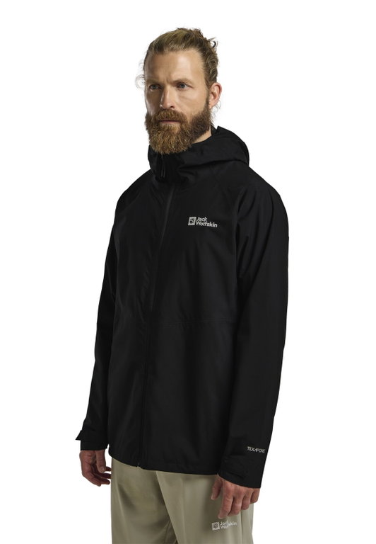Jack Wolfskin Regenjacke Prelight 2.5 Lagen LT (leicht, wasserdicht, atmungsaktiv) schwarz Herren