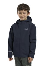Jack Wolfskin Regenjacke Flaze (winddicht, wasserdicht, atmungsaktiv) nachtblau Kinder