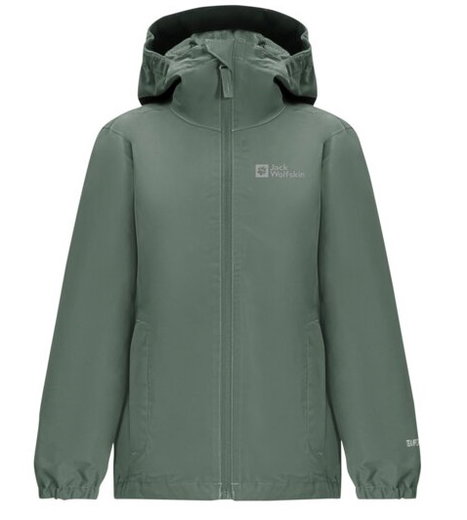 Jack Wolfskin Regenjacke Flaze Texapore (winddicht, wasserdicht und leicht) hedgegrün Kinder