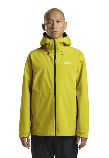 Jack Wolfskin Wanderjacke-/Regenjacke Highest Peak 3-Lagen (wasserdicht, winddicht, atmungsaktiv) gelb Herren