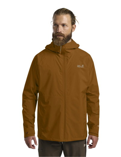 Jack Wolfskin Regenjacke Prelight 2.5 Lagen LT (leicht, wasserdicht, atmungsaktiv) braun Herren