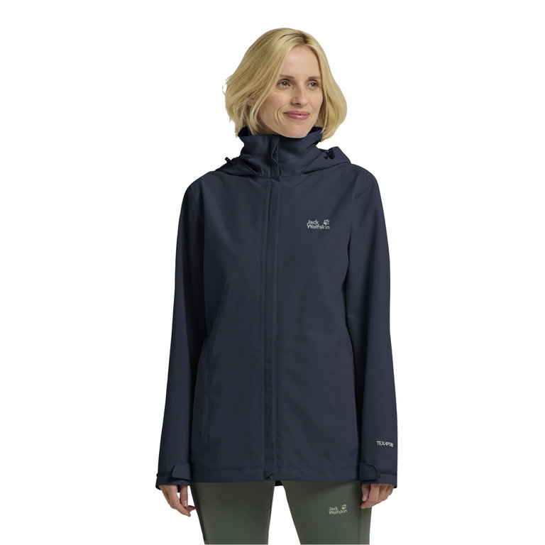 Jack Wolfskin Regenjacke Trailtime 2-Lagen (wasserdicht, atmungsaktiv) navyblau Damen