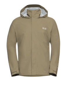 Jack Wolfskin Regenjacke Trailtime 2-Lagen (wasserdicht, atmungsaktiv) 2026 hellbraun Herren