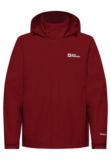 Jack Wolfskin Regenjacke Trailtime 2-Lagen (wasserdicht, atmungsaktiv) rot Herren