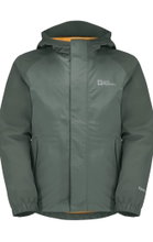 Jack Wolfskin Regenjacke Tucan (leicht, winddicht, wasserdicht) hedgegrün Kinder