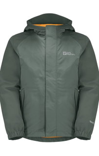 Jack Wolfskin Regenjacke Tucan (leicht, winddicht, wasserdicht) hedgegrün Kinder