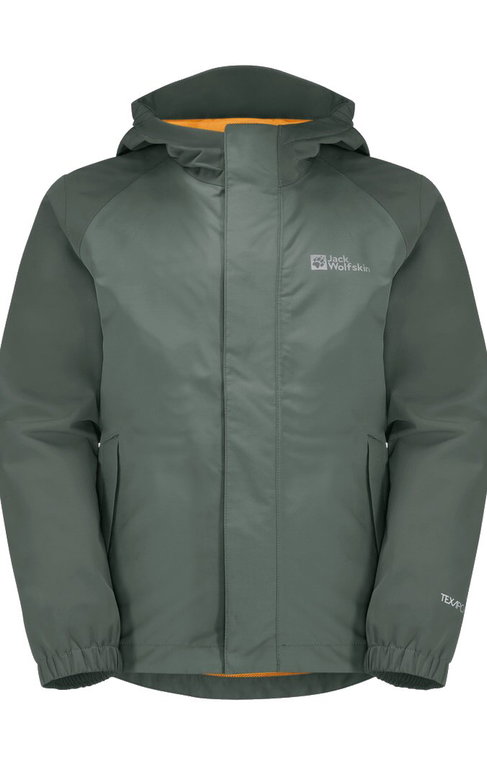 Jack Wolfskin Regenjacke Tucan (leicht, winddicht, wasserdicht) hedgegrün Kinder