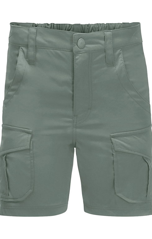 Jack Wolfskin Freizeit-Reisehose Treasure Hunter Short (leicht, robust und elastisch) kurz hedgegrün Kinder
