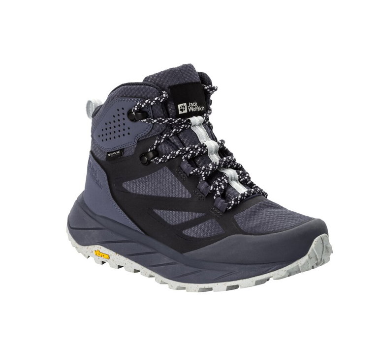 Jack Wolfskin Wanderschuhe Terraventure Texapore MID (wasserdicht, atmungsaktiv) grau/blau Damen