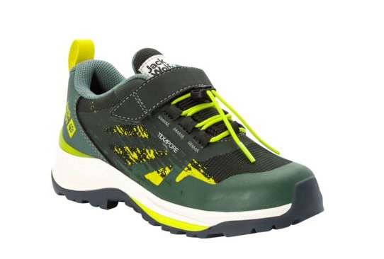Jack Wolfskin Wanderschuhe Villi Hiker Texapore Low (wasserdicht, atmungsaktiv) dunkelgrün/schwarz Kinder