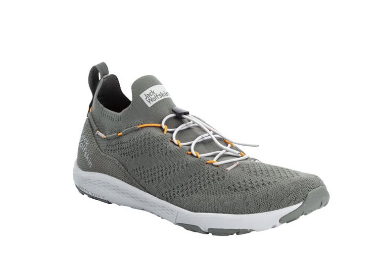 Jack Wolfskin Sneaker Spirit Knit Low (Alltagschuhe, leicht und flexible Sohle) khaki/grau Herren