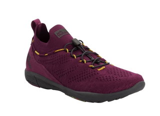 Jack Wolfskin Sneaker Spirit Knit Low (buty codzienne, lekkie i elastyczna podeszwa) bordowy damski