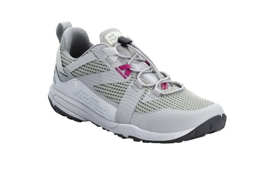 Jack Wolfskin Sneaker Spirit Low (Multifunktionsschuhe, leicht und atmungsaktiv) silbergrau Damen