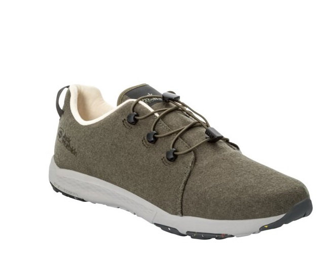 Jack Wolfskin Sneaker Spirit Wool Low (leichte, flexible Sohle) mossgrün Herren