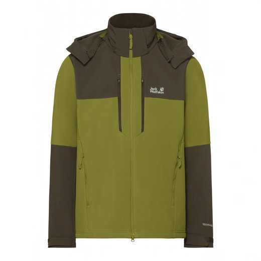 Jack Wolfskin Softshelljacke Jasper (Übergangsjacke, winddicht) khakigrün Herren