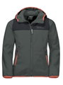 Jack Wolfskin Softshelljacke Fourwinds (wind-& wasserabweisend) dunkelgrün Kinder