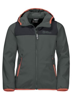 Jack Wolfskin Softshelljacke Fourwinds (wind-& wasserabweisend) dunkelgrün Kinder